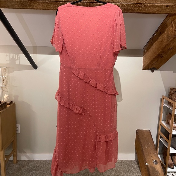 Rusty Rose Swiss Dot Ruffled Mini Dress - Picture 8 of 10